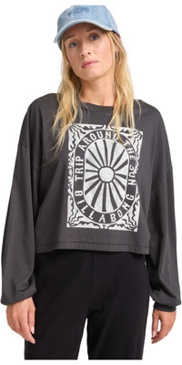2025 Billabong Trip Around Langærmet T-shirt Til Kvinder EBJZT00491 - Off Black