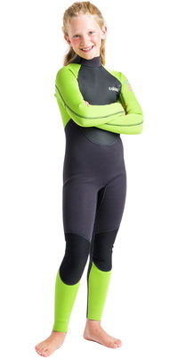 2026 C-Skins Junior Element 3/2mm Back Zip VÃ¥ddragt C-EL32STJ - Antracit / Lime / Multi