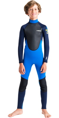 2026 C-Skins Junior Element 3/2mm Back Zip VÃ¥ddragt C-EL32STJ - Cyan / Slate / Multi