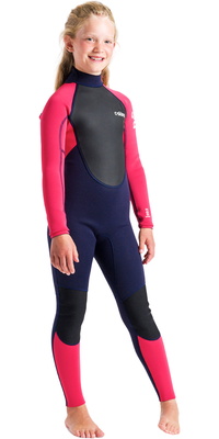 2026 C-Skins Junior Element 3/2mm Back Zip VÃ¥ddragt C-EL32STJ - Slate / Coral / Multi