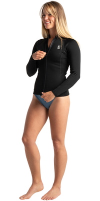 2026 C-Skins Kvinder NuWave Solace Lite 1.5mm Jakke Med Lynlås C-NSOL15VELS - Black