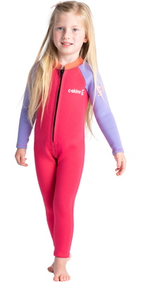 2025 C-Skins Junior C-KID 3/2mm Front Zip Våddragt C-BA32ST - Coral / Lilac