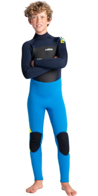 2026 C-Skins Junior Legend 4/3mm Back Zip Våddragt C-LE43JBZ - Cyan / Slate / Multi