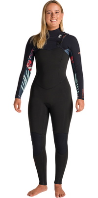 2026 C-Skins Dame Solace 4/3mm Chest Zip Våddragt C-NSO43WCZ - Raven Sort / Black X