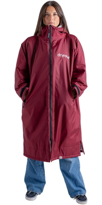 2025 Dryrobe Advance Langærmet Omklædningskåbe V3 DALSV3 - Burgundy / Sølvgrå