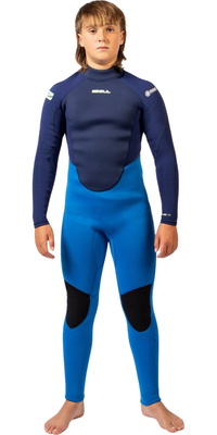 2026 Gul Junior Response Natur 3/2mm Flatlock Back Zip Våddragt RE1322-BLBL - Blue