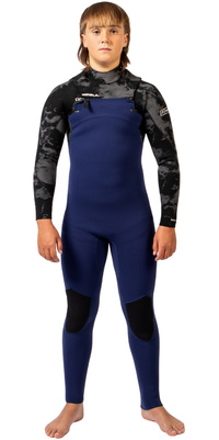2025 Gul Junior Yulex Flexor 3/2mm Chest Zip Våddragt FX1228-BLSM - Blue / Smoke