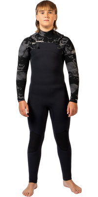 2026 Gul Junior Yulex Flexor 5/4mm Chest Zip Våddragt FX1229 - Black / Smoke