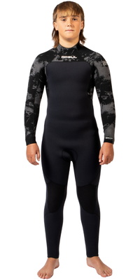 2026 Gul Junior Yulex Flexor 5/4/3mm Back Zip Våddragt FX1230-BKSM - Black / Smoke