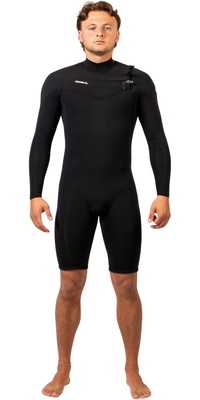2026 Gul Herre Echo Natur 3/2mm Chest Zip Langærmet Springsuit Våddragt EC3325-BKBK - Black