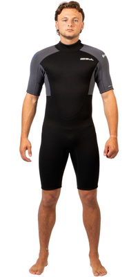 2026 Gul Herre Response Natur 3/2mm Back Zip Shorty Våddragt RE3319-BKGY - Black / Grey