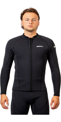 2026 Gul Herre Response Natur 3mm Front Zip Jakke RE6304-BKBK - Black