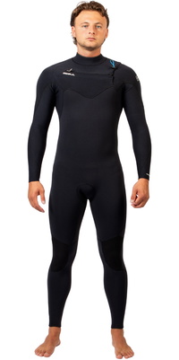2026 Gul Yulex Flexor 4/3mm Chest Zip Våddragt FX1220 - Til Mænd Black