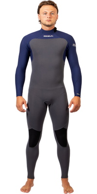 2026 Gul Yulex Flexor 4/3mm Back Zip Våddragt Til Mænd FX1217 - Black / Blå