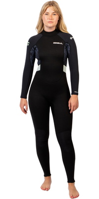2026 Gul Kvinder Response Natur 3/2mm Back Zip Våddragt RE1319-BKSP - Black / Splaterpalm