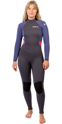 2026 Gul Kvinder Response Natur 3/2mm Back Zip Våddragt RE1319-GYBL - Grå / Blue
