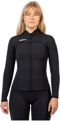 2026 Gul Dame Response Natur 3mm Front Zip Jakke RE6305-BKBK - Black