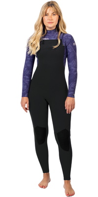 2026 Gul Yulex Flexor 4/3mm Chest Zip Våddragt Til Kvinder FX1226-BKTB - Black / Tiebird