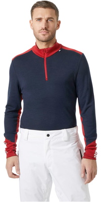 2025 Helly Hansen Herre Lifa Merino Midweight Half Zip Base Layer 49363 - Navy