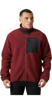 2025 Helly Hansen Herre Panorama Pile Fleece Block Jakke 49460 - Mars Red
