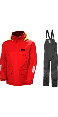 2026 Helly Hansen Mens Pier 4.0 Jakke & Pier 4.0 Sejladsdragt HHMPJAPBBAR - Alert Red /Ebony