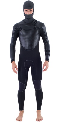 2025 Hurley Herre Max 5/3+mm Chest Zip Våddragt Med Bryst Og Lynlås MFS0011503 - Black