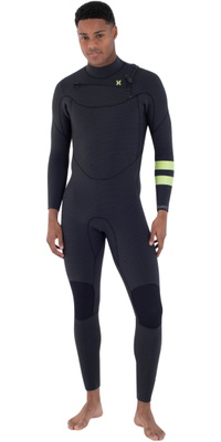 2025 Hurley Mens Plus 4/3mm Chest Zip Wetsuit MFS0012403 - Black / Lemon