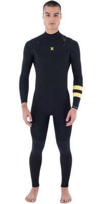 2025 Hurley Mens Plus Nic II 3/2mm Chest Zip Våddragt MFS0014312 - Black