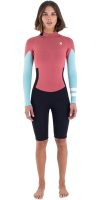 2025 Hurley Womens Air 2mm Mid Long Sleeve Back Zip Shorty Wetsuit WSS0014232 -.. Spiced Coral