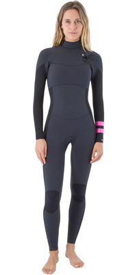 2025 Hurley Kvinder Plus 5/3mm Chest Zip Våddragt WFS0012503 - Black
