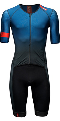 2025 HUUB Mens Pro Aero Open Zip Tri Suit 4882PROOZSSTS - Blå / Black