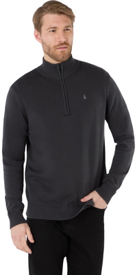 2025 Musto Herre Original 1/4 Lynlås Hals Strik Sweater 85082 - Carbon Marl