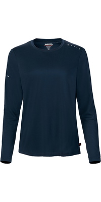 2026 Musto Womens Evo Crew Sunblock Langærmet T-shirt 82445 Navy