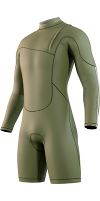 2025 Mystic Herre The One 3/2mm Longarm Zip Free Shorty Våddragt 35000.250620 - Moss