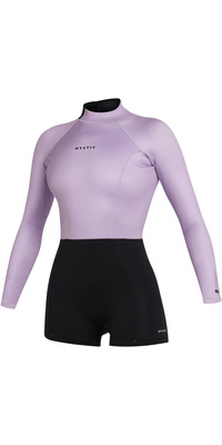 2025 Mystic Womens Lunar Long Arm 2/ 2mm Back Zip Shorty Wetsuit 35000.240111 - Pink Purple