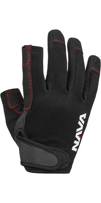 2026 Nava Performance Nava Club Langfinger-sejlerhandsker NAVACGLF01 - Black
