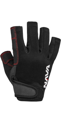 2026 Nava Performance Nava Club Short Finger Sailing Gloves NAVACGSF01 - (Sejlhandsker Med Kort Finger) Black