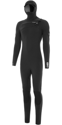 2026 Nyord Solu Yulex 6/5/4mm Hooded Chest Zip Våddragt SOLM654HD001 - Til Mænd Black