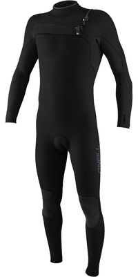 2025 ONeill Junior Hyperfreak 5/4+mm Chest Zip Våddragt 5381 - Black / Temp Steel / Temp Steel
