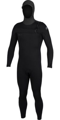 2026 ONeill Mens Epic 6/ 4mm Chest Zip Hooded Wetsuit 5649 - Black / Black / Black
