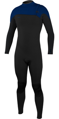 2025 O'Neill Herre Hyperfreak Comp 4/3mm Lynlåsfri Våddragt 4971 - Black / Tusmørkeblå