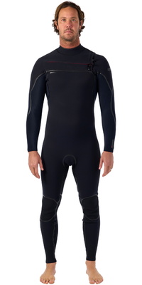 2026 ONeill Mens Hyperfreak Fire 4/3+mm Chest Zip Wetsuit 5661 - Black /. Black