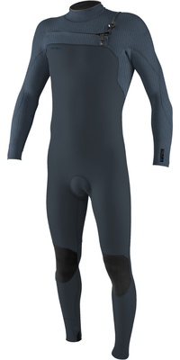 2025 O'Neill Herre Hyperfreak Wind 4/3+mm Chest Zip Våddragt 5628 - Dark Orion / Copen Blå