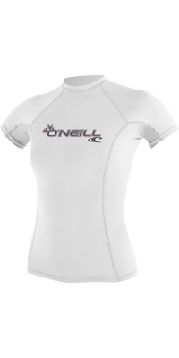 2026 O'neill Kvinders Basale Skins Kortærmet Crew Lycra Vest 3548 - Hvid