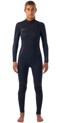 2026 O'Neill Dame Hyperfreak Fire 5/4+mm Chest Zip 5678 - Black
