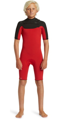 2025 Quiksilver Junior Everyday Sessions 2/ 2mm Chest Zip Våddragt EQBW503024 - High Risk Red