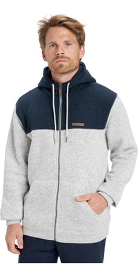 2026 Quiksilver Herre-hoodie Med Gennemgående Lynlås Og Keller Block-mønster EQYFT05122 - Light Grey Heather