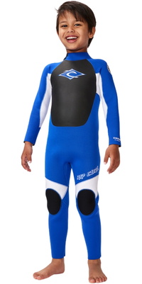 2026 Rip Curl Groms Omega 3/2mm Våddragt Back Zip 002TFS - Blue