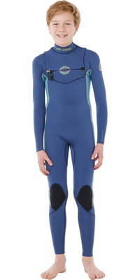 2026 Rip Curl Junior Dawn Patrol 4/3mm Chest Zip V&aring;ddragt 146BFS - Light Navy
