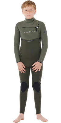 2026 Rip Curl Junior Flashbomb Pro 4/3mm Chest Zip Våddragt 14JBFS -.. Deep Cactus